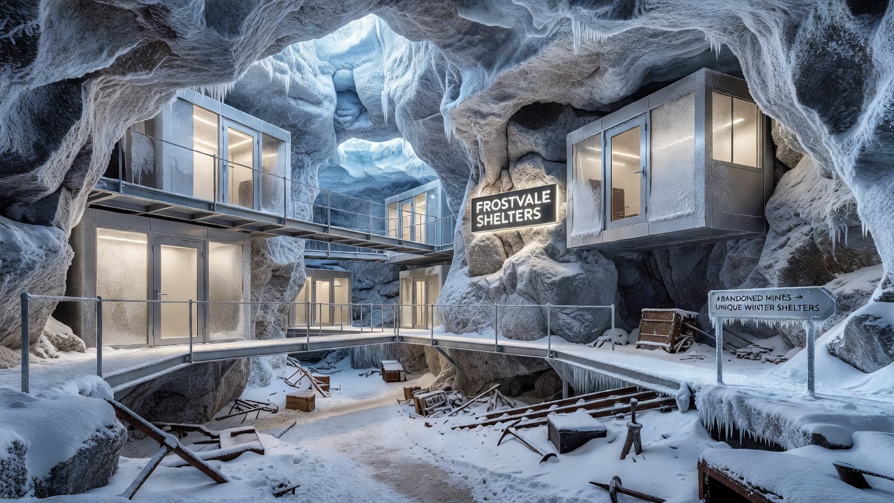 Frostvale's Abandoned Mines Converted into Unique Underground Winter Shelters